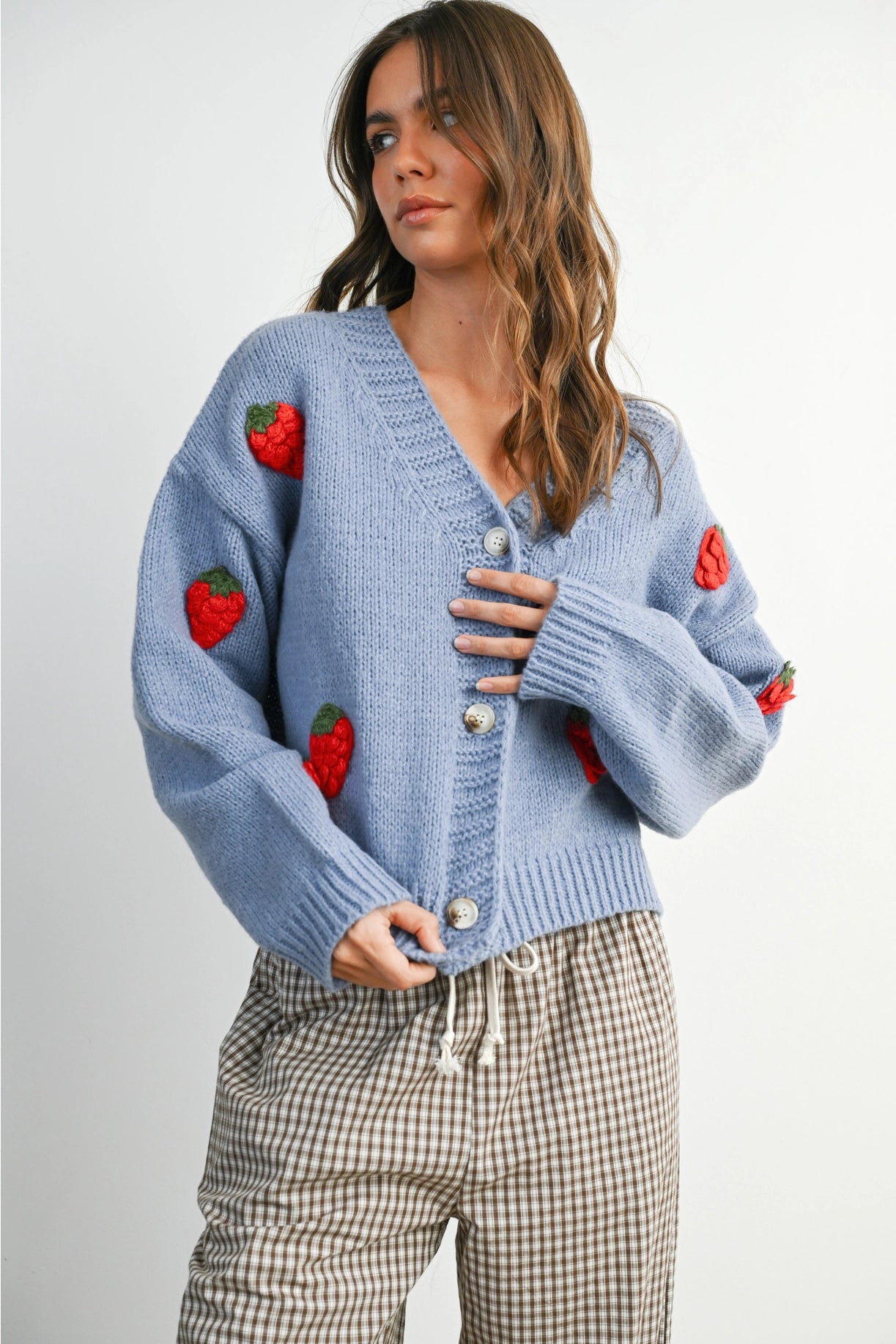 Harper Strawberry Cardigan - Ships 8/2