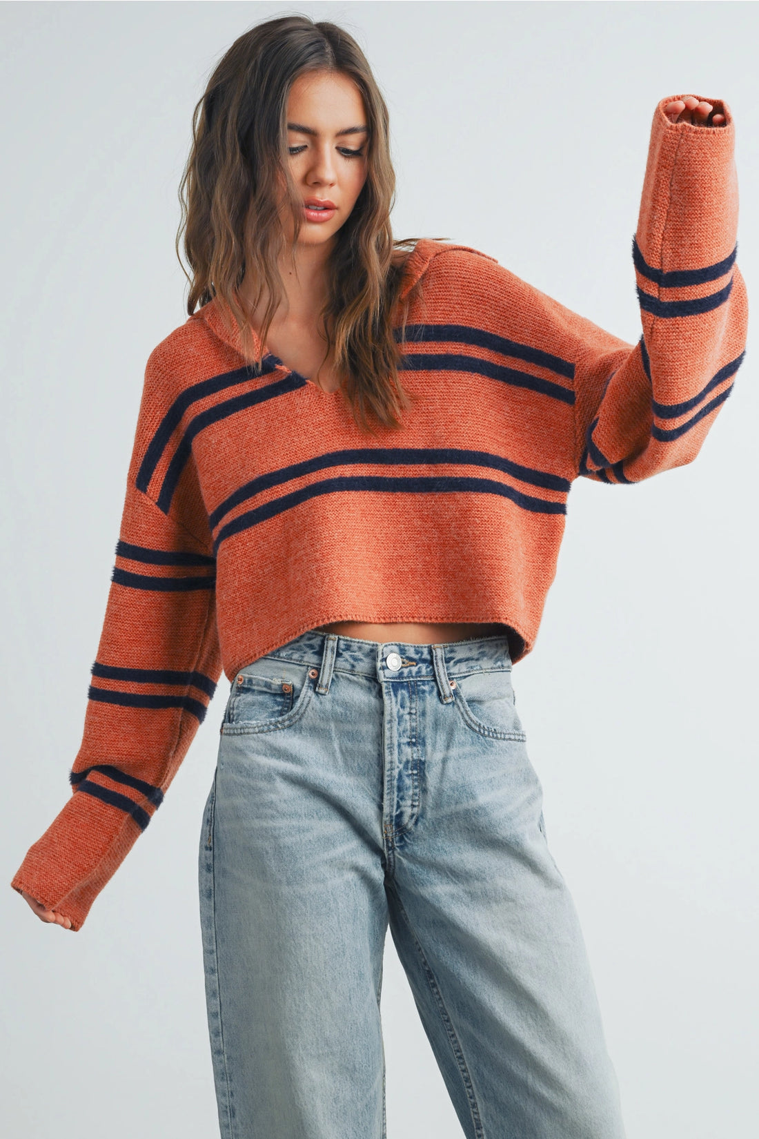 Ainsley Striped Knit Sweater - Ships 8/10