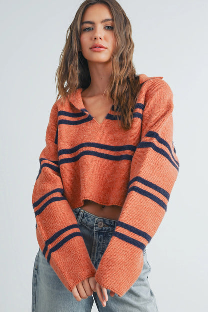 Ainsley Striped Knit Sweater - Ships 8/10