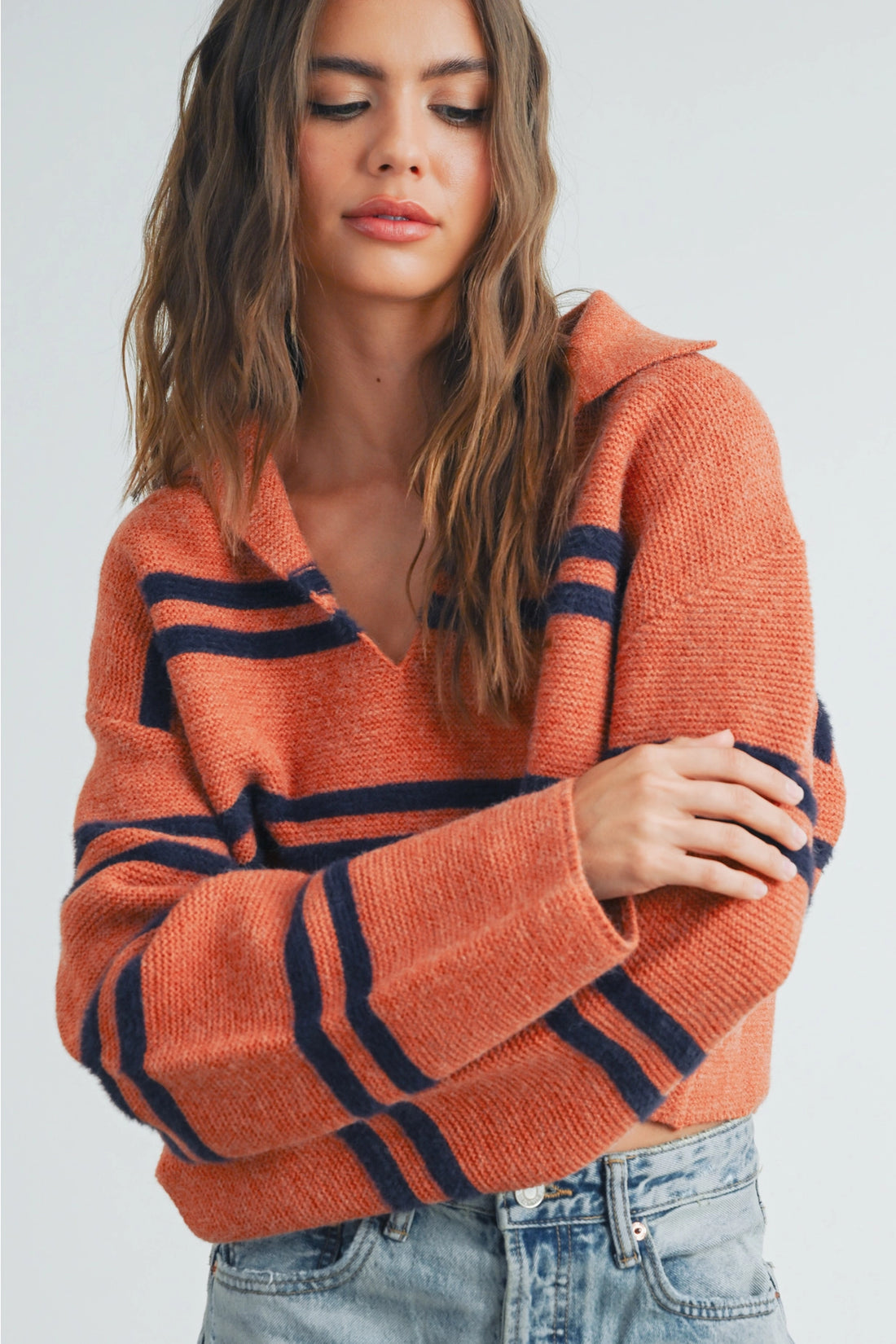 Ainsley Striped Knit Sweater - Ships 8/10